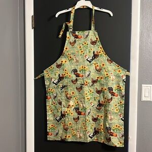 Kay Dee Designs Sunflower and chicken Apron green and yellow OS